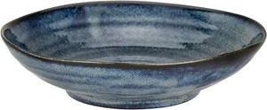 Japanese Dinner Plate Round Mino-yaki Pottery Curry Navy Blue Made in Japan - Picture 1 of 10