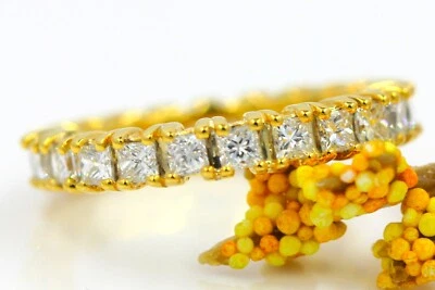 1.20 CTW Eternity Band Natural Diamond Princess Cut 14K Yellow Gold VS F - Image 1 of 4