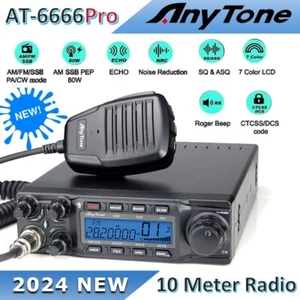 New AnyTone AT-6666PRO 10-Meter Mobile Transceiver BRAND NEW MODEL AM/FM/USB/LSB - Zdjęcie 1 z 7