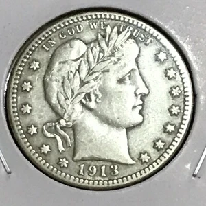 U.S. Barber Quarter XF 1913-D - Bild 1 von 2