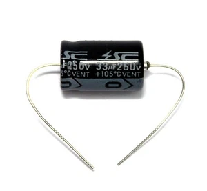 10pc Electrolytic Capacitor GHA Axial 2000hr +105℃ RoHS 33uF 250V φ13x21mm SC - Picture 1 of 1