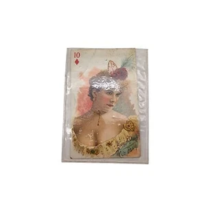 1890 Playing Card Hard A Port Cut Plug Tobacco 10 of Diamonds - Picture 1 of 2
