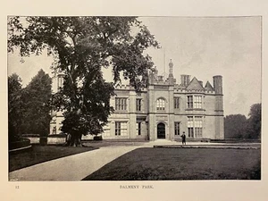 Antique Print DALMENY PARK Hotel Forth Linlithgowshire SCOTLAND UK Cassells - Picture 1 of 4