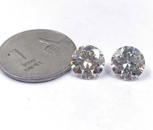 4 Ct Certified CVD Loose White Color Diamond Pair Round Cut VVS1 Gemstone 5MSG - Picture 1 of 10