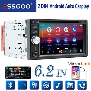 Doppel 2 DIN Carplay Autoradio Android Auto CD DVD AM RDS 3 USB AUX Bluetooth TF - Bild 1 von 17