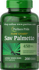 Puritan's Pride Saw Palmetto 450 mg - 200 Capsules
