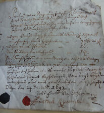 Invoice Dützen (Minden) 1692,Contract Kammerrat from The Hoya & Amtsvogt Kymmell