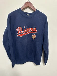 Vintage Buffalo Bisons Sweatshirt 90s Triple A Minor Baseball New York Large - Picture 1 of 7