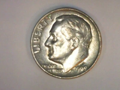 Moneda de diez centavos Roosevelt 1969 D 10C (123) Foto 1 de 2