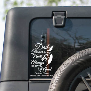 CUSTOM Dad Memorial Decal - In Loving Memory Memorial Sticker Decal Dad Funeral - Picture 1 of 4