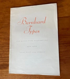 c1930'S BAUER TYPE FOUNDRY NY, NY SPECIMEN BOOK BERNHARD TYPES - Bild 1 von 5