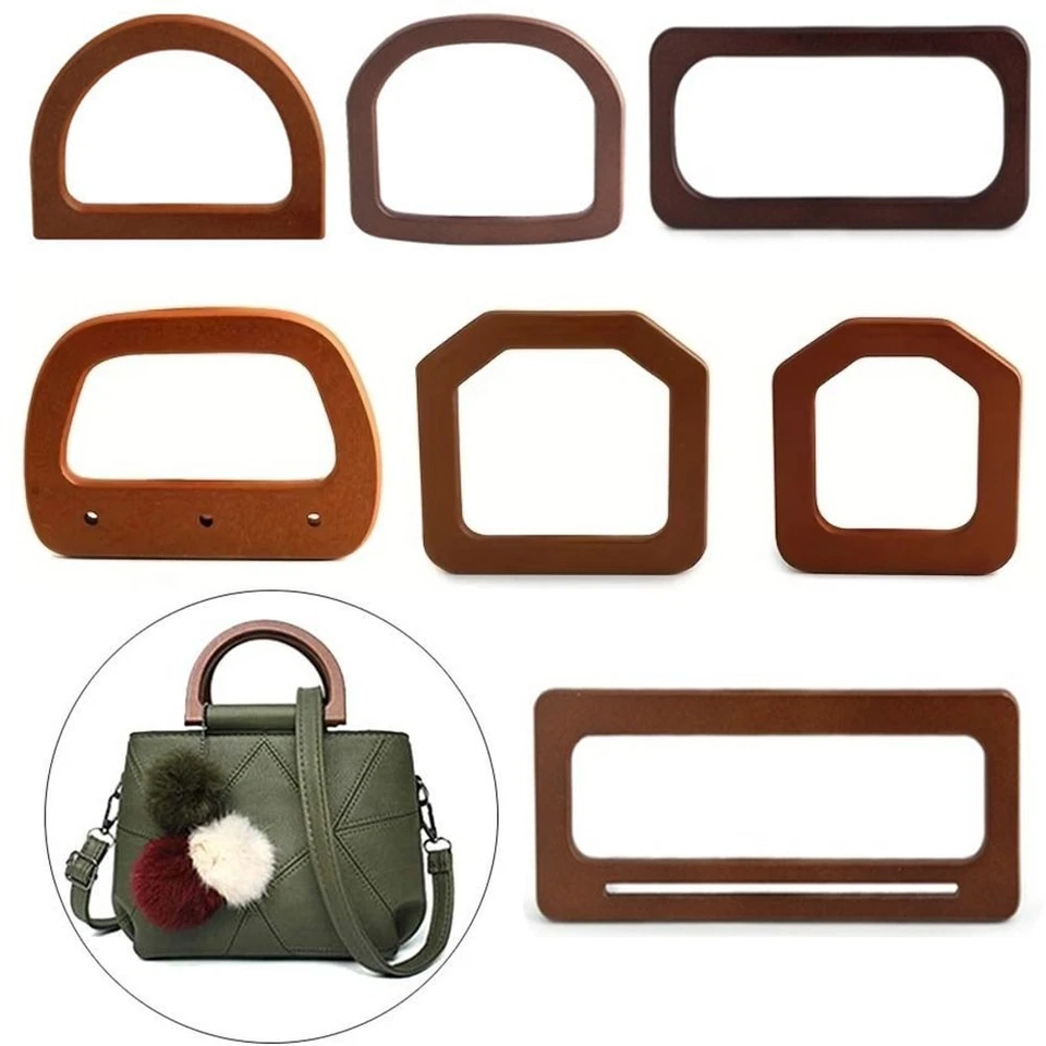Holz Taschen griffe aus Holz  Handtaschen griffe Neu Taschen zubehör  Geldbörse - Bild 1 von 4