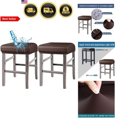 防水 PU 杆凳套 2 件装长方形座椅保护垫适用于木制... — 第 1/4 张图片