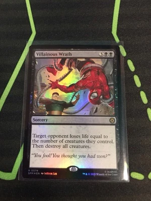 MTG Magic The Gathering Villainous Wrath Foil Prerelease Promo Spider-Man Black - Image 1 of 2