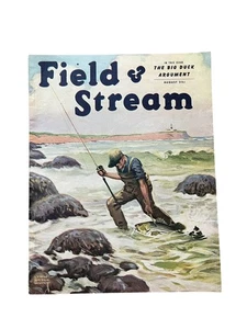 VTG Field & Stream August 1945 Issue Cover Painting By Lynn Bogue Hunt Aug 45 - Picture 1 of 16