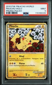 PSA9 POKEMON PIKACHU-HOLO PIKACHU WORLD PROMO POLISH FS 2010 graded from JAPAN - Picture 1 of 2