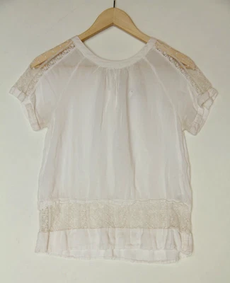 Ro&De Woman's XS White Embroidered Prairie Romantic Beachy Boho Top Cottagecore - Image 1 of 4