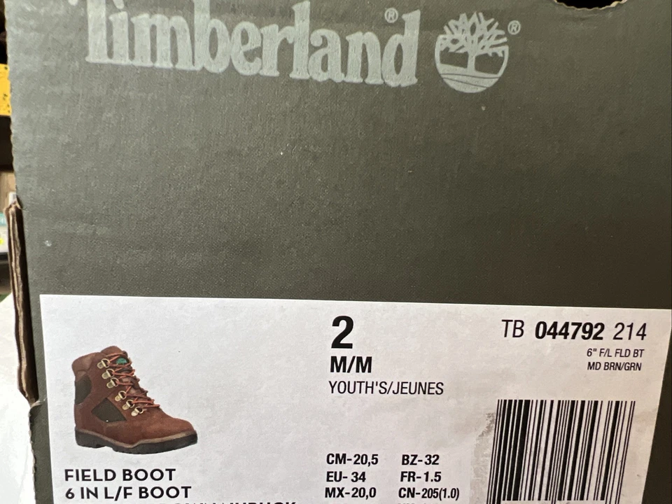 Timberland Bota de Campo con Cordones Talla 2 Juvenil Marrón Foto 1 de 4