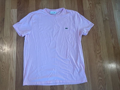 Lacoste Men's Crew Neck Short Sleeve Regular Fit Classic T-Shirt Pink Size 6-XL - Image 1 of 4