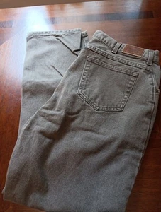 LL Bean Jeans Denim 35x31 Double L Khaki Green Vintage - Picture 1 of 12
