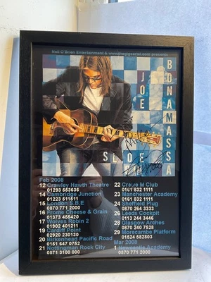 Genuine JOE BONAMASSA signed & Framed 2008 UK Tour Poster( not repro) - Image 1 of 4