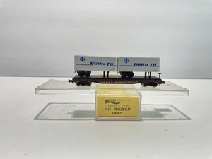 Atlas Trains N Scale Model Train Santa Fe Flat Car W/ Trailers ATSF 92308 - Imagen 1 de 12