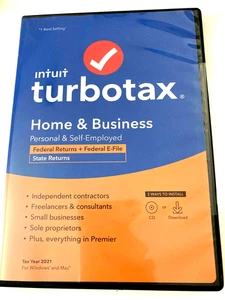 2021 TURBOTAX Dom i firma Osobisty samozatrudniony NOWY zapieczętowany Intuit State - Zdjęcie 1 z 4