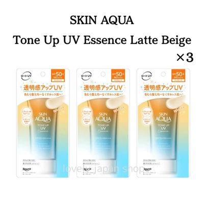 [Juego de 3] Protector solar SKIN AQUA Tone Up UV Essence Latte beige 80 g SPF50+ PA++++ Foto 1 de 4