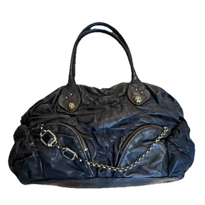 Y2K Vintage Juicy Couture Leder große Handtasche Handtasche Kette Umhängetasche Mini Reisetasche - Bild 1 von 9