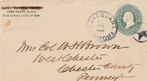 3C,FORT GRANT,ARIZONA, to Westchester,PA. Sept 13,1882 Helbock S/I 5 - Picture 1 of 1
