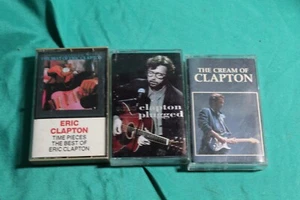 Set Of Three Eric Clapton Cassettes: Time Pieces, Unplugged, The Cream Of - Picture 1 of 2
