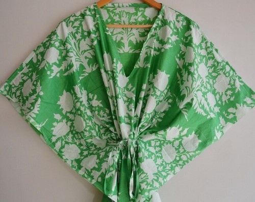 PALM ANGELS Abito da notte maxi abito caftano verde indiano 100% cotone Stati Uniti