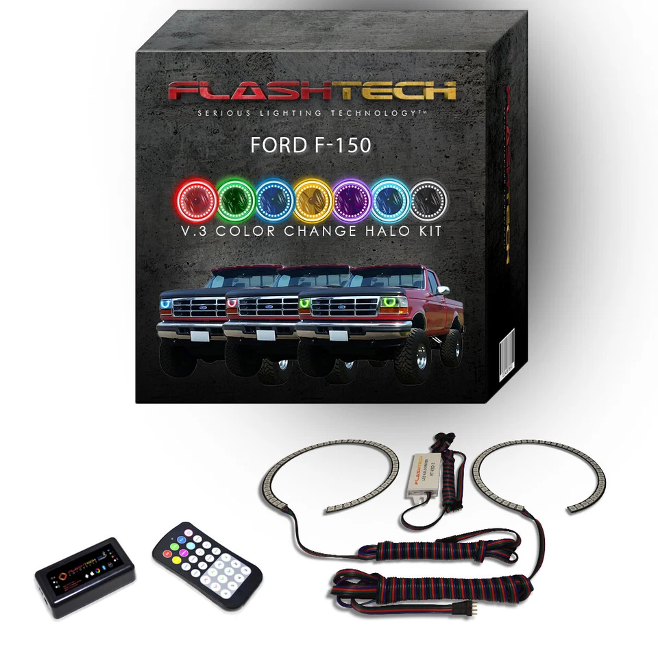 RGB Multicolor Bluetooth LED Halo Anillo Kit para Faros Ford F-150 1992-1996 Foto 1 de 4