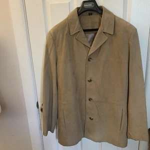 REILLY OLMES COLLECTION Men Light Brown Suede Leather Jacket Coat Size M 102271 - Picture 1 of 10