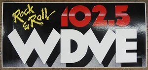 Vintage 1988 WDVE 102.5 Rock & Roll Pittsburgh Bumper Sticker - Picture 1 of 4