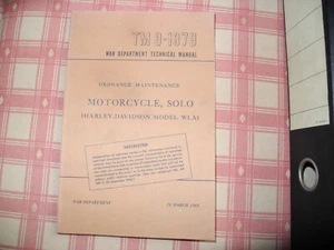 Harley Davidson WLA TM 9-1879 WAR DEPARTMENT TECHNICAL MANUAL - Bild 1 von 1