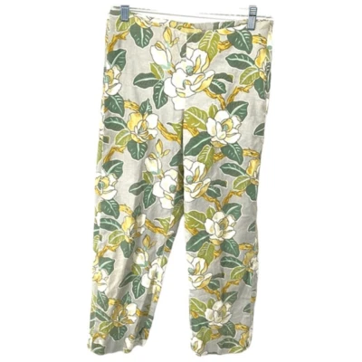 ISDA & Co linen floral pants trousers slacks EUC 2 - Image 1 of 4