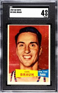 1957 Topps #4 Carl Braun Rookie SGC 4 New York Knicks Basketball Card