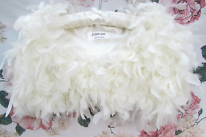 Ivory FEATHER Bridal Jacket Shawl STOLE 8/10/12 Joan Lee £120