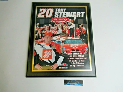 NASCAR Tony Stewart #20 Joe Gibbs Racing 2002 Winston Cup Champion Plaque Cover