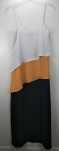 Armani Exchange Women's Black asymmetrical tiered slip Dress 4, NWT - Picture 1 of 12