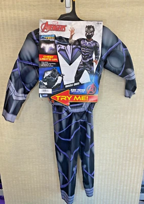 Marvel Avengers Black Panther Muscle Size Boys S 4-7 NWT - Image 1 of 4