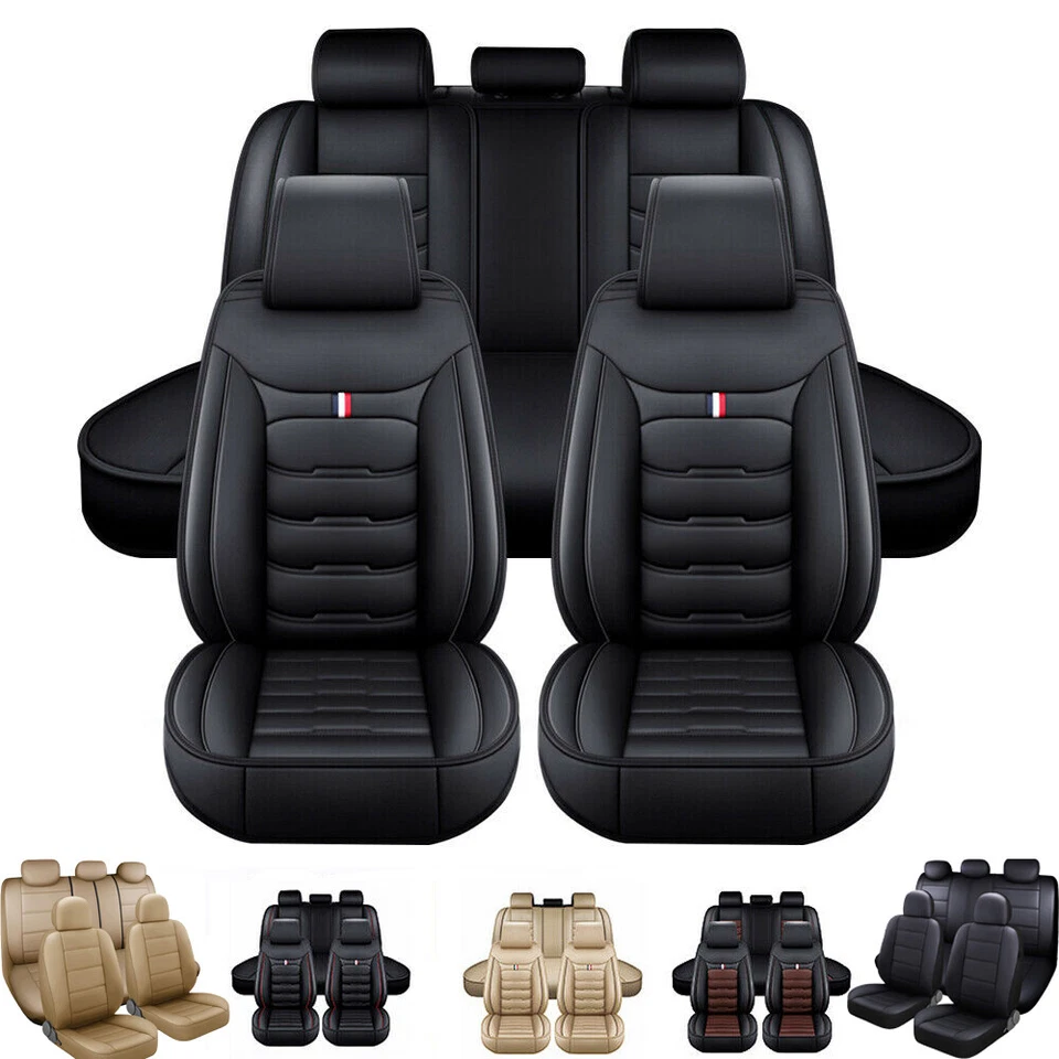 For Ford Car Seat Cover Full Set Deluxe PU Leather 5-Seats Front Rear Protector Foto 1 de 4