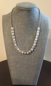 Vintage Rhinestone and Faux Pearl Goldstone Choker Necklace - Picture 1 of 3