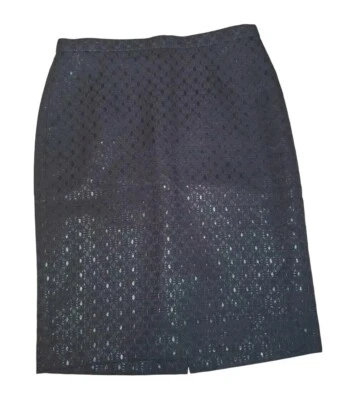 Falda formal de carrera geométrica azul marino Albert Nipon para mujer talla 6 Foto 1 de 3