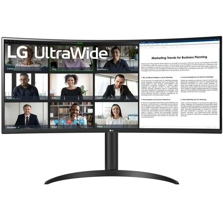 LG 34WR55QK-B Office Monitor - UWQHD, Curved VA Panel Höhenverstellbar, 100Hz; P - Bild 1 von 4