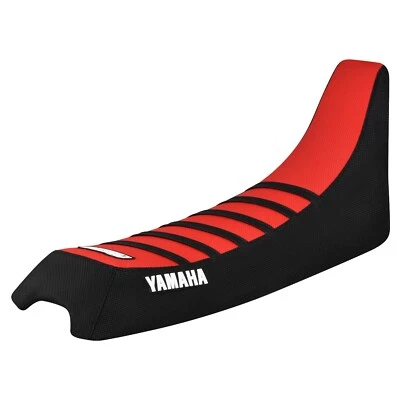 Cubierta de asiento Yamaha Big Wheel 200 1985-1988 lado negro/parte superior roja/costilla negra #397 logotipo Foto 1 de 4