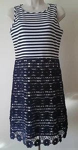 Cremieux Gretchen Knit Lace Dress Navy Sheath NWT size XS - Picture 1 of 5