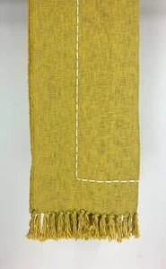 Handloomed Cotton Throw Blanket Mustard Yellow - Picture 1 of 4