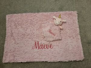 Personalised Unicorn Baby Girl Blanket and Comforter New Baby Gift